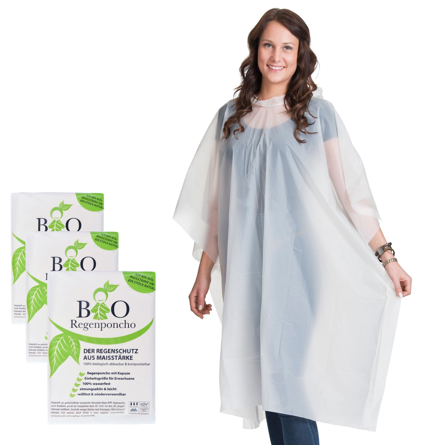 Testsieger bio Regenponcho biologisch abbaubar für Festival und Karneval