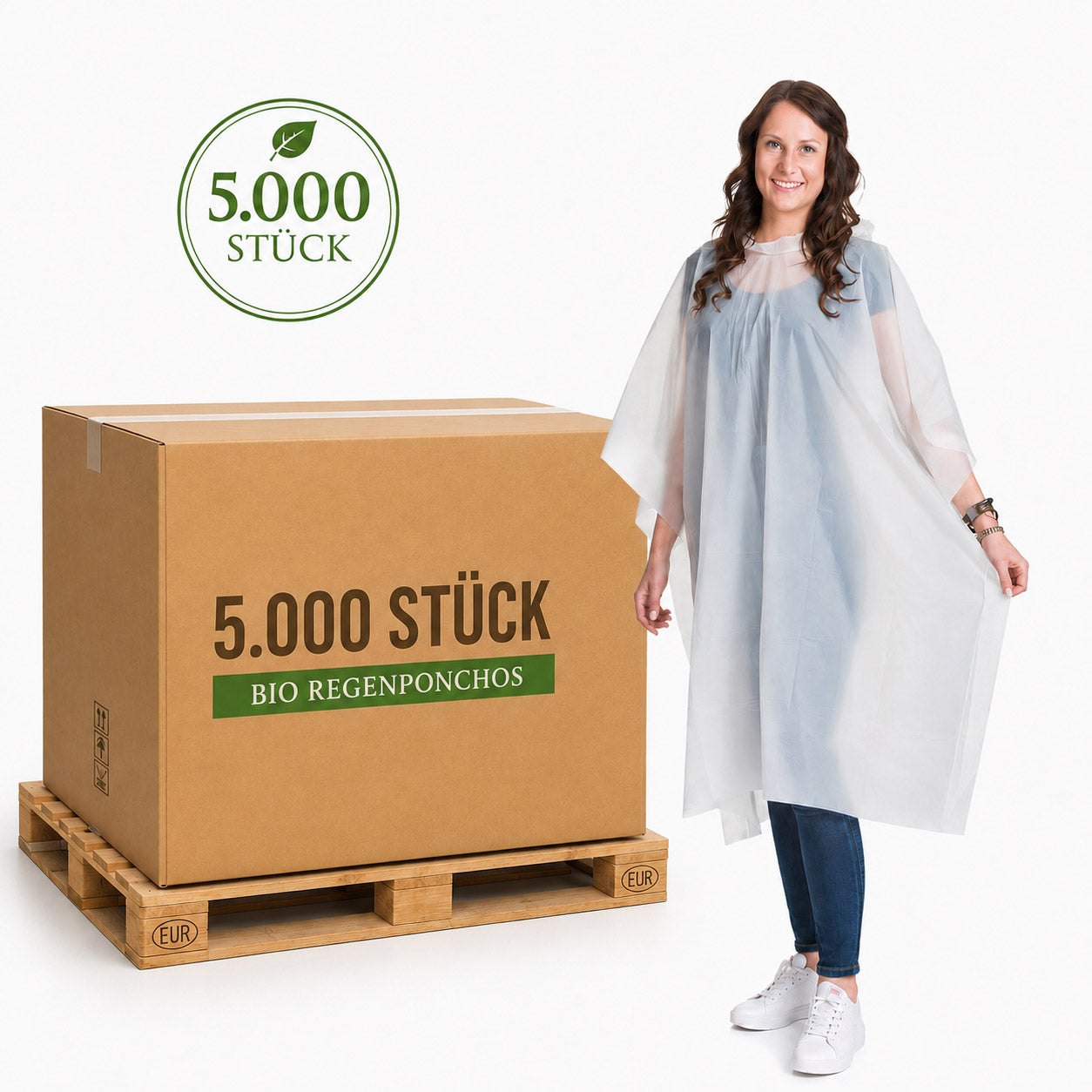 BIO Regenponcho Einweg | 5000 Stück | 100% Biologisch abbaubar