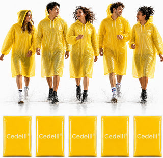 Gelber Einweg-Regenponcho für Festival und Regenschutz