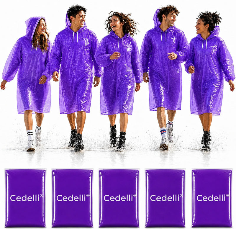 Festival Regenponcho | 5 Stück | Lila-zoom-