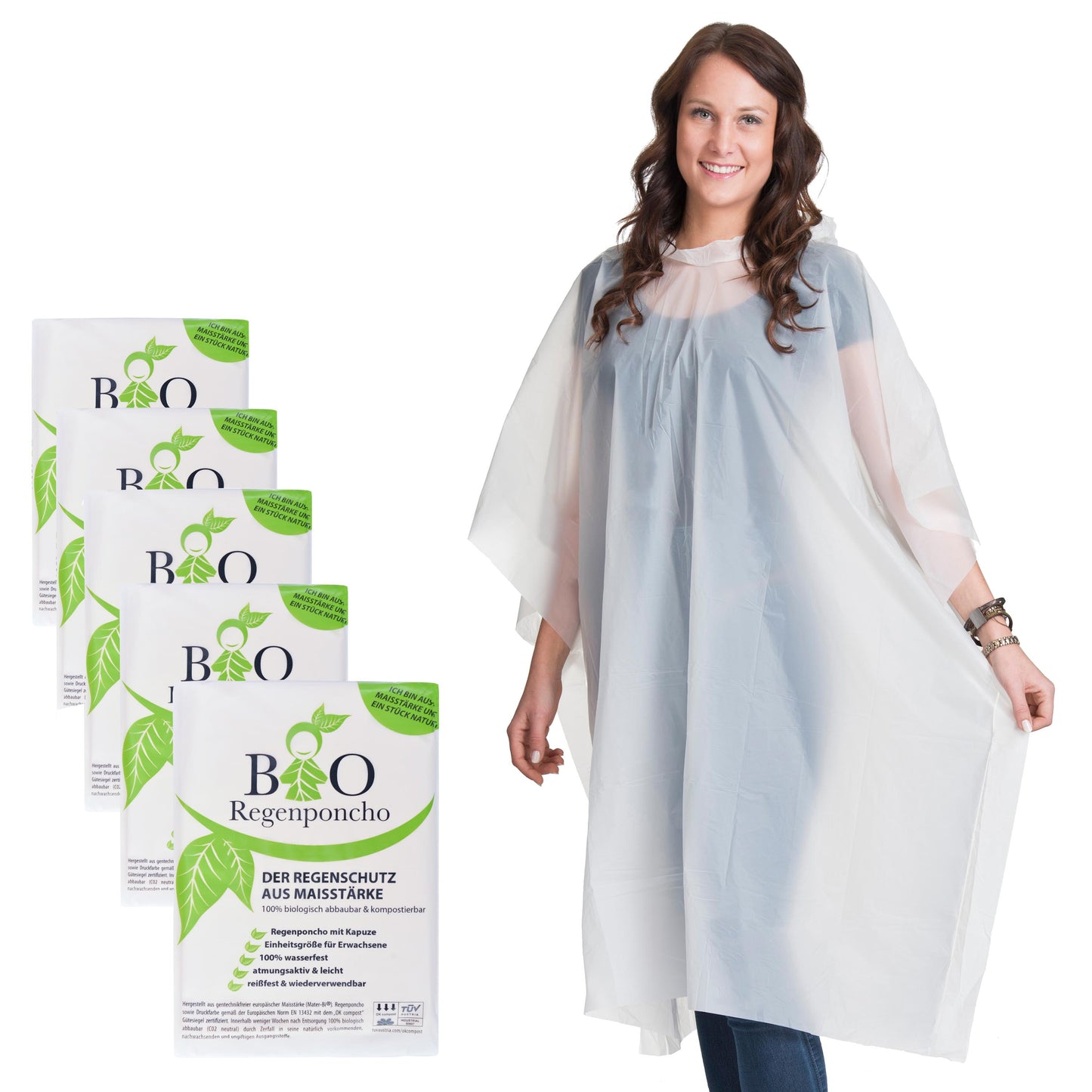 100% abbaubarer bio Einweg-Regenponcho für Festivals mit Werbe-Logo
