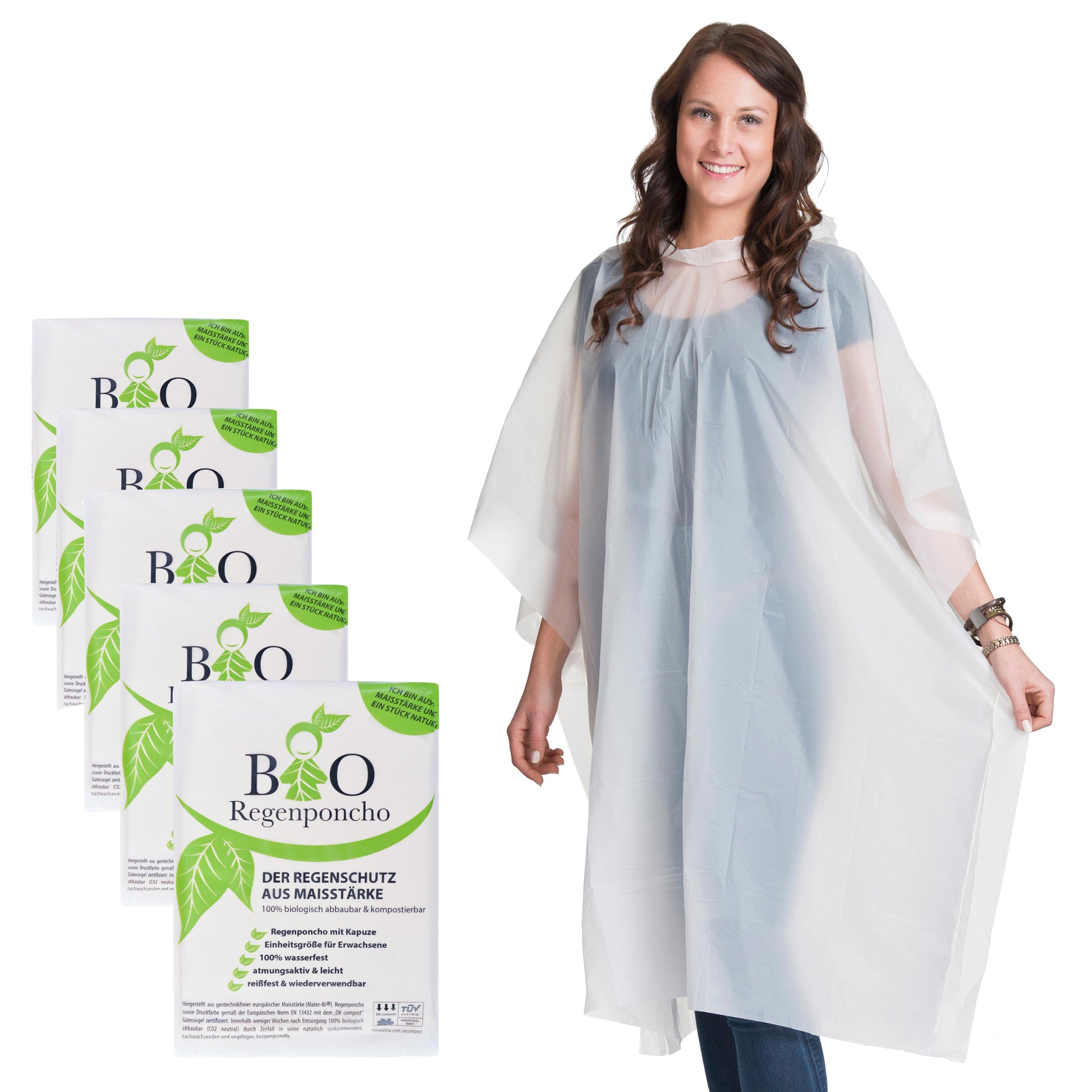 100% abbaubarer bio Einweg-Regenponcho für Festivals mit Werbe-Logo
