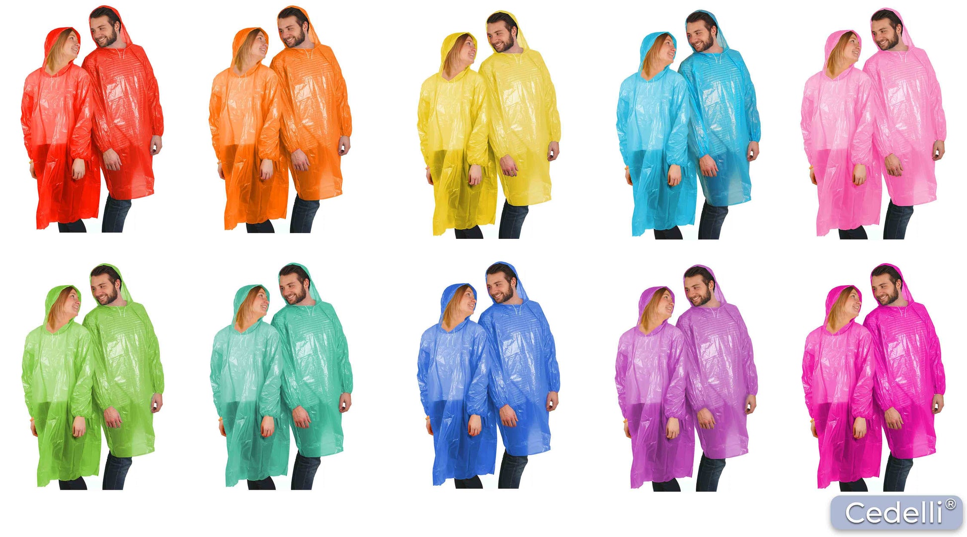 Einweg-Regenponcho in vielen Farben anpassbar bei Cedelli
