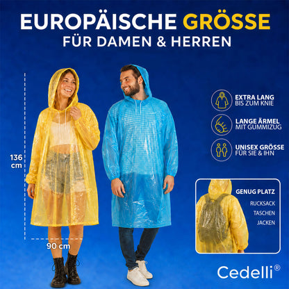 Festival Regenponcho | 5 Stück | 5 Farben
