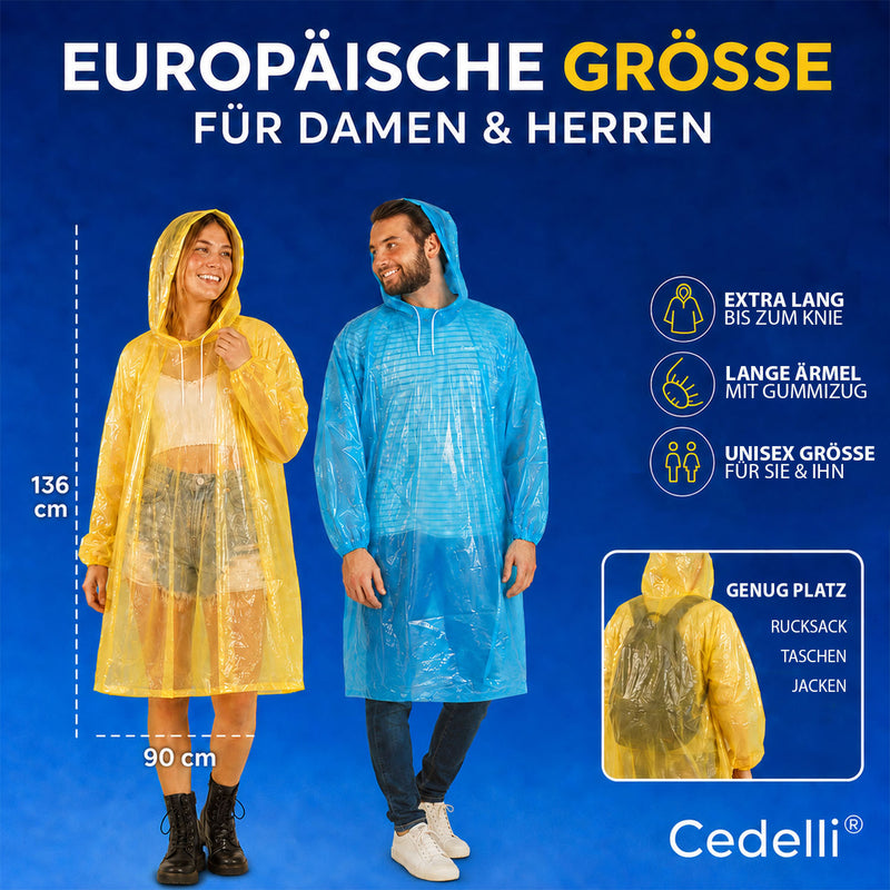 Festival Regenponcho | 5 Stück | 5 Farben-zoom-