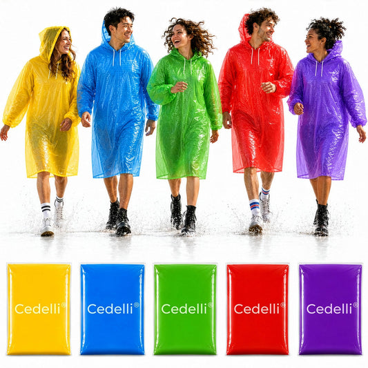 Festival Regenponcho | 5 Stück | 5 Farben