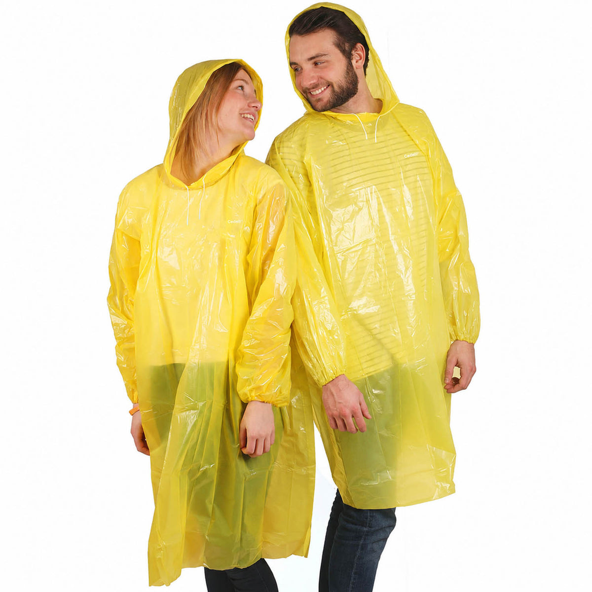 5 Stück - Regenponcho Einweg - Gelb