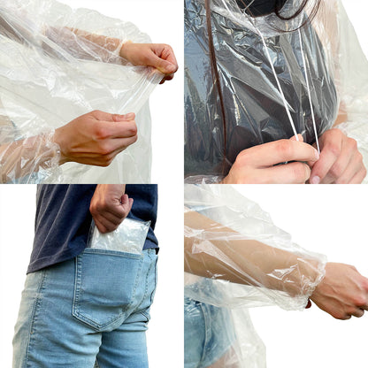 Festival Regenponcho | 5 Stück | Transparent