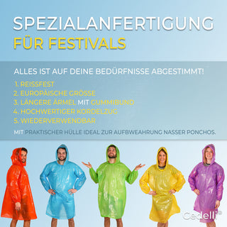 2000 Stück - Regenponcho Einweg - Gelb