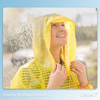 2000 Stück - Regenponcho Einweg - Gelb