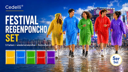 Festival Regenponcho | 5 Stück | Grün